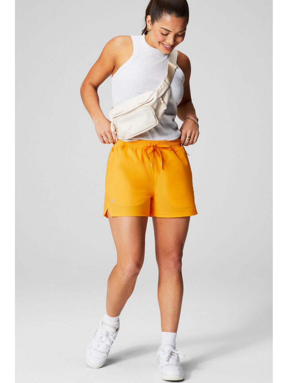 Fabletics The One Short 3" Womens Size 2X Hidden Pockets Drawstring yellow